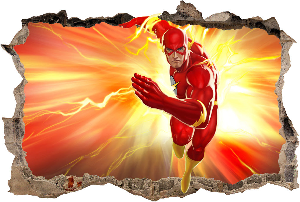 Super Hero Movie Characters 3D Smashed Broken Decal Wall Sticker 028