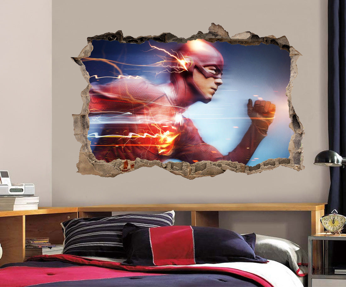 Super héros film personnages 3D brisé cassé sticker mural autocollant 022