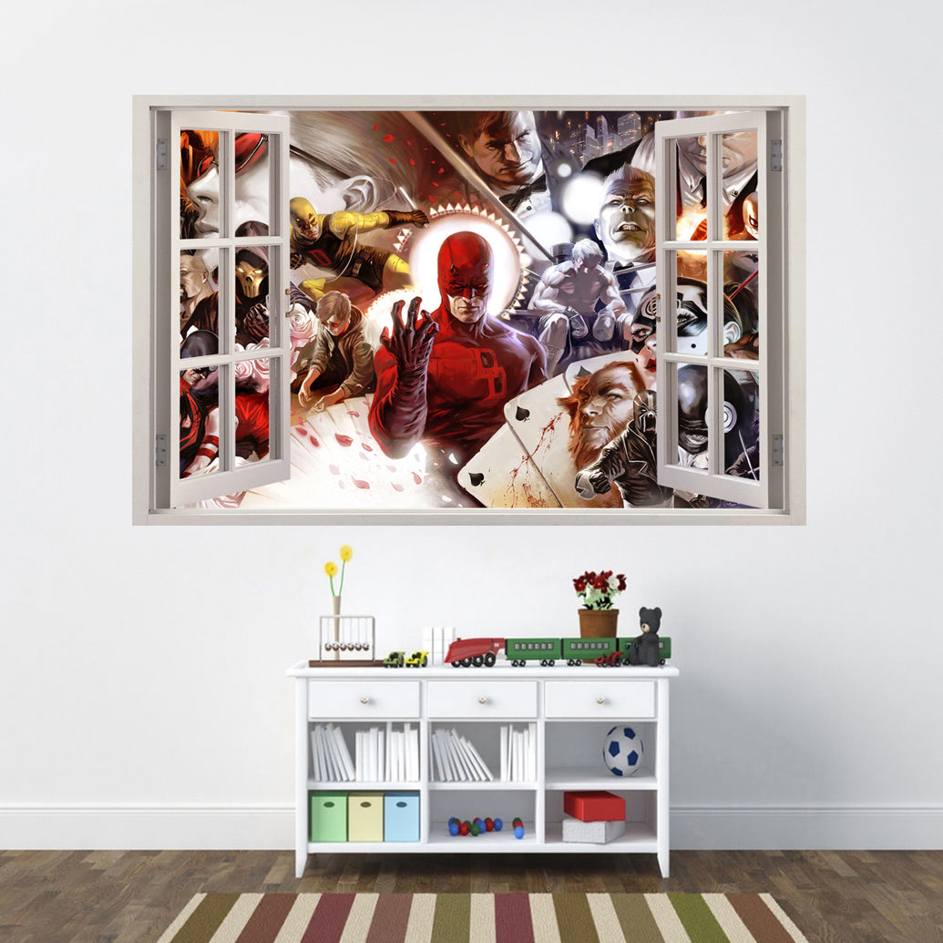 Autocollant mural de fenêtre 3D Super Heroes H230