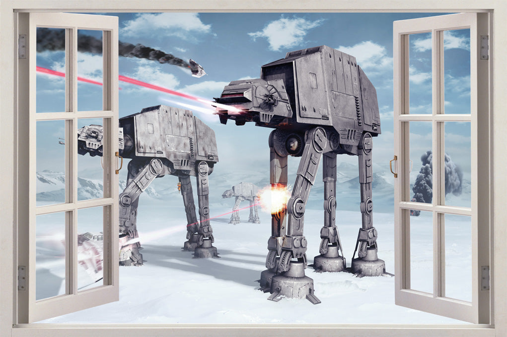 Autocollant mural Star Wars 3D fenêtre H245