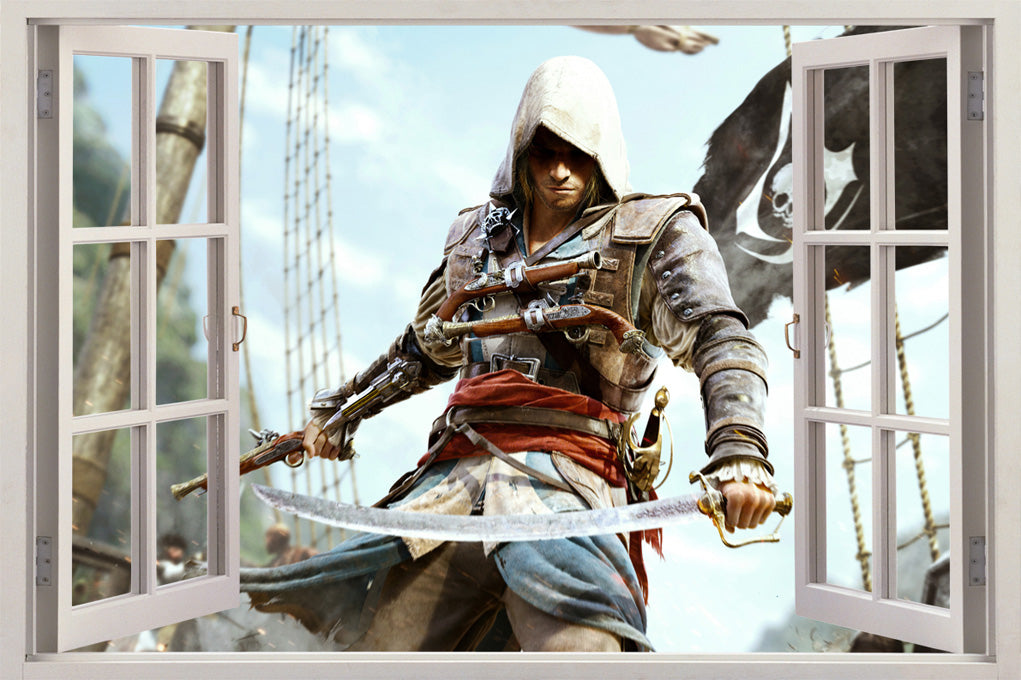 Jeux vidéo 3D Window Wall Sticker Decal H247