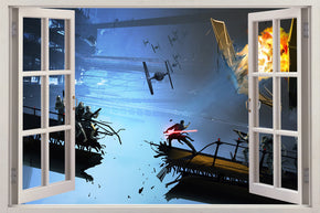 Autocollant mural de fenêtre 3D Star Wars H256