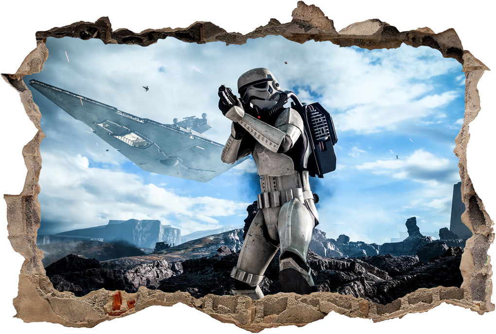 Star Wars 3D Smashed Broken Decal Wall Sticker 015