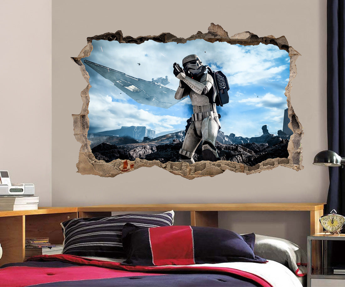 Star Wars 3D Smashed Broken Decal Wall Sticker 015