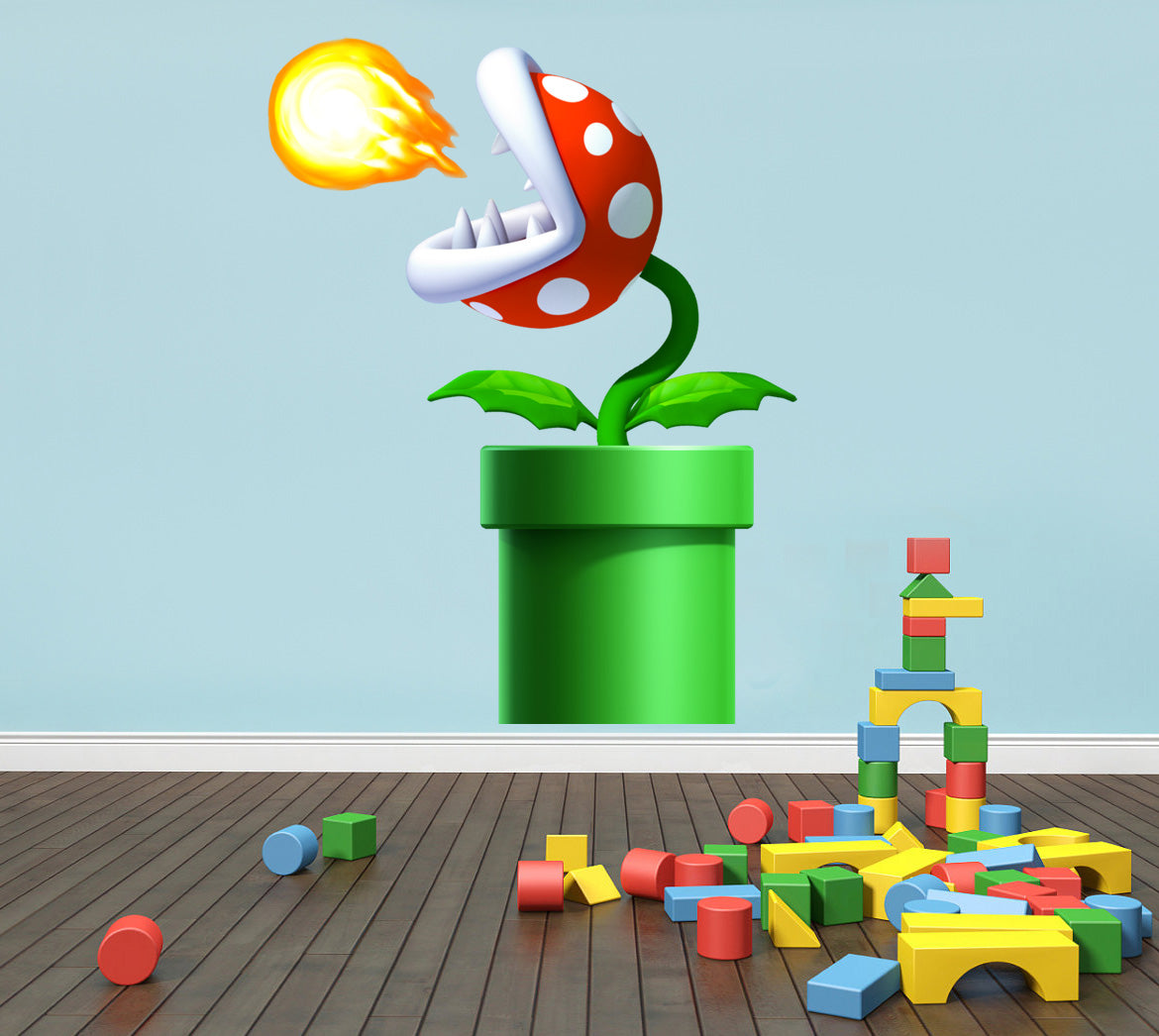 Piranha Warp Pipe Super Mario Bros Wall Sticker Decal 033