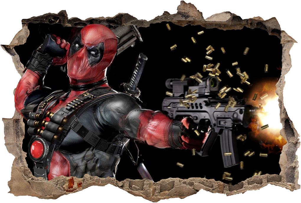 Deadpool 3D Smashed Broken Decal Wall Sticker 020 Deadpool 3D Smashed Broken Decal Wall Sticker 020 Deadpool 3D Smashed Broken Decal Wall Sticker 020 Deadpool