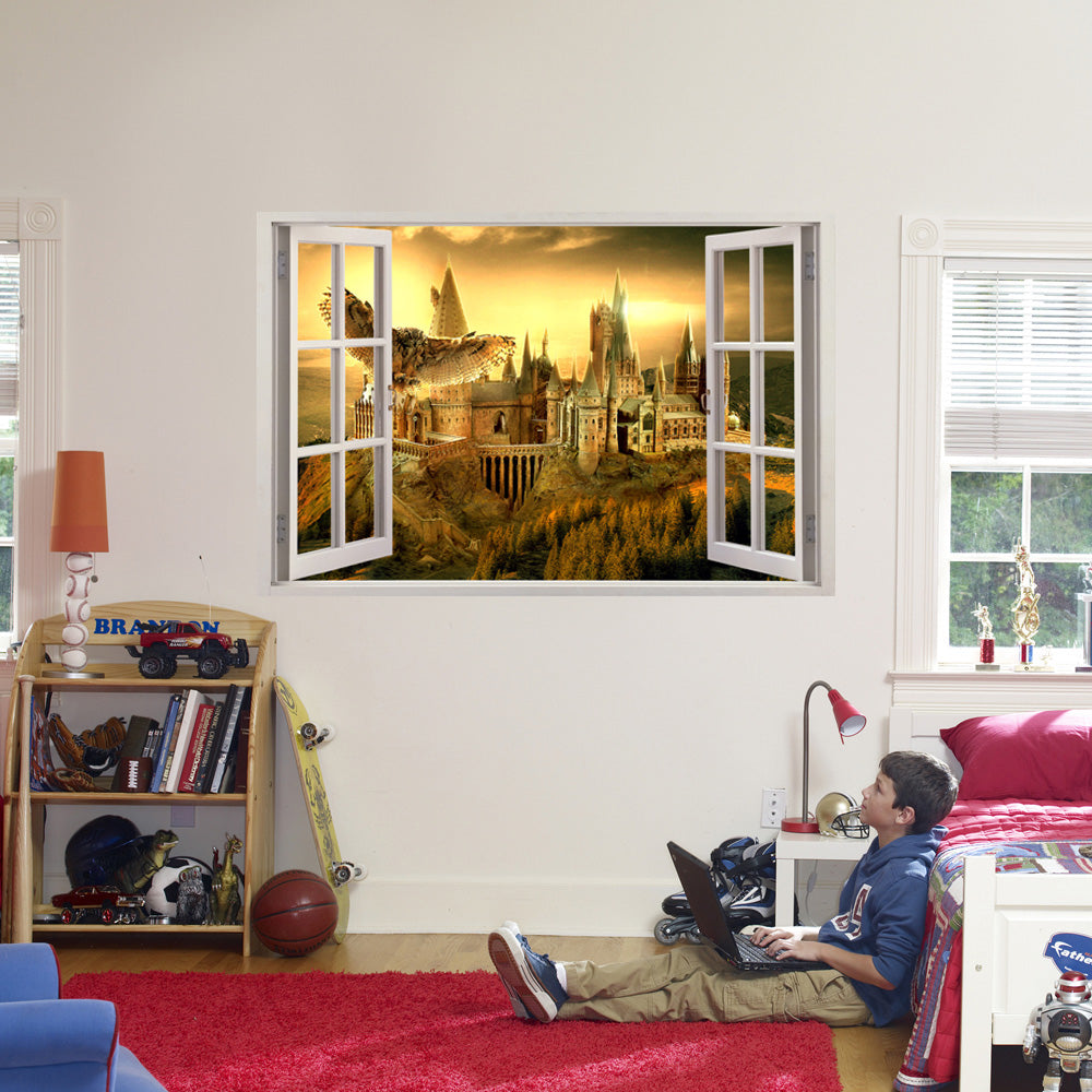 Harry Potter Hogwarts Castle 3D Window Wall Sticker Decal H321