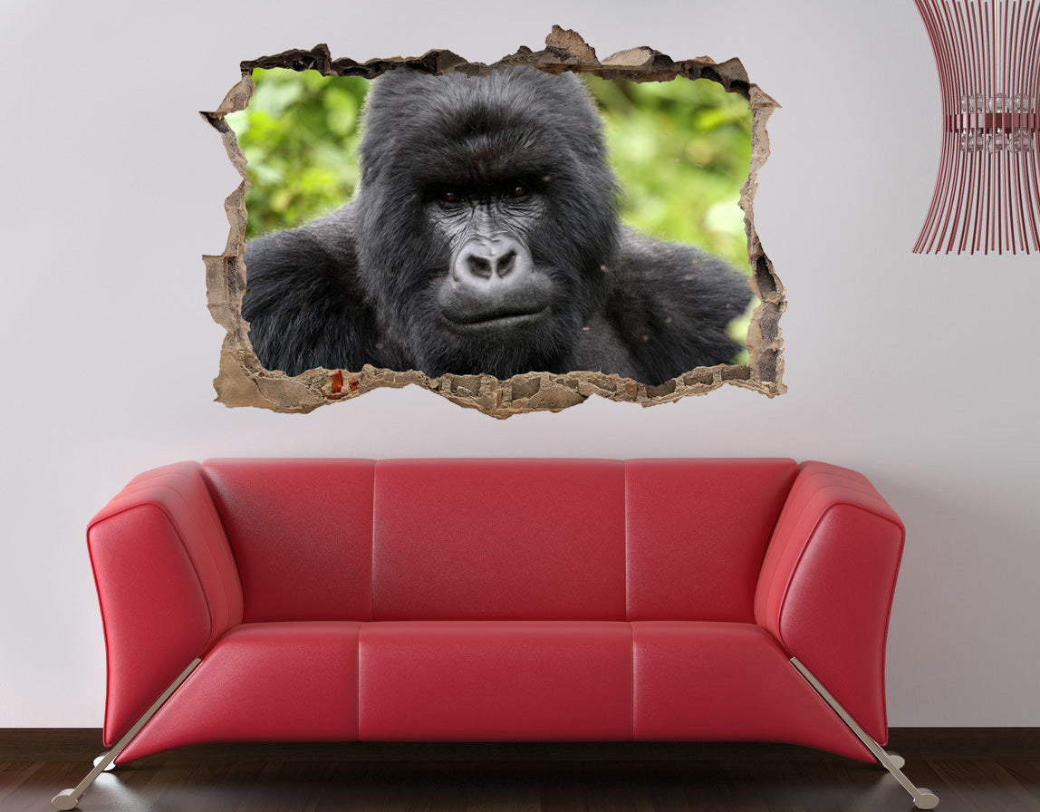 Gorilla Monkey 3D Smashed Broken Decal Wall Sticker