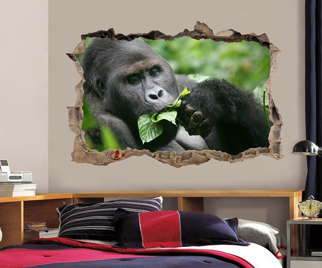 Gorilla Monkey 3D Smashed Broken Decal Wall Sticker
