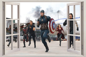 Super Hero 3D Window Wall autocollant h478