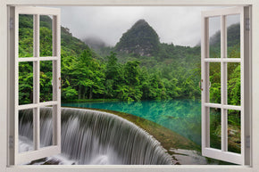 Waterfall Jungle Forest 3D Window Wall Sticker Decal H480