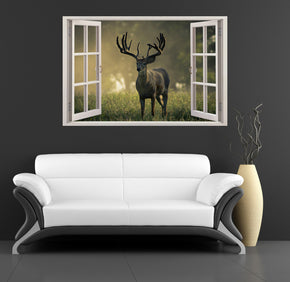 Autocollant mural de fenêtre 3D Buck