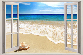 Exotic Beach 3D Window Wall Sticker Decal H614