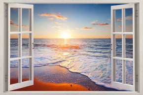 Beach Sunset 3D Window Wall Sticker Decal H620