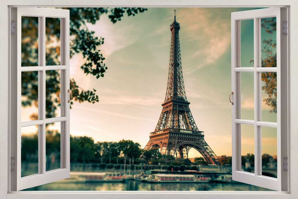 Eiffel Tower Paris 3D Window Wall Sticker Decal
