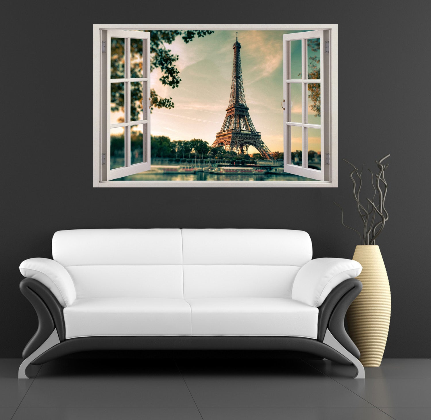 Eiffel Tower Paris 3D Window Wall Sticker Decal