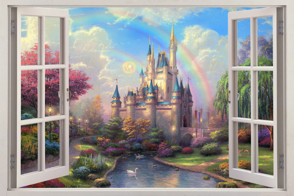 Fantasy Princess Castle 3D Window Wall Sticker Decal