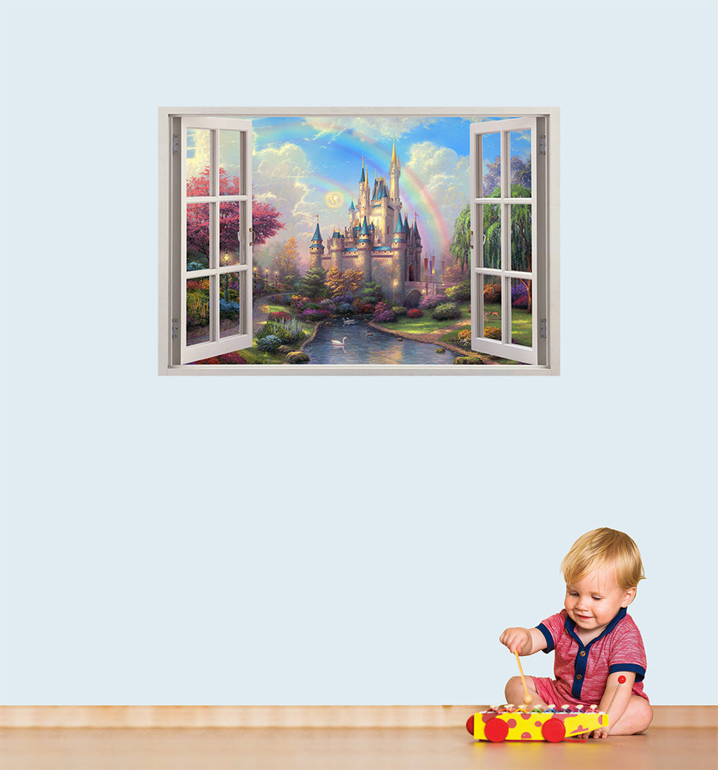 Fantasy Princess Castle 3D Window Wall Sticker Decal