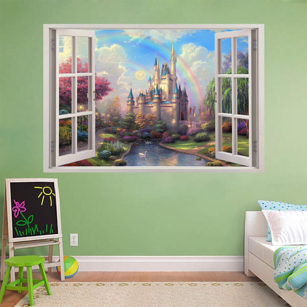Fantasy Princess Castle 3D Window Wall Sticker Decal