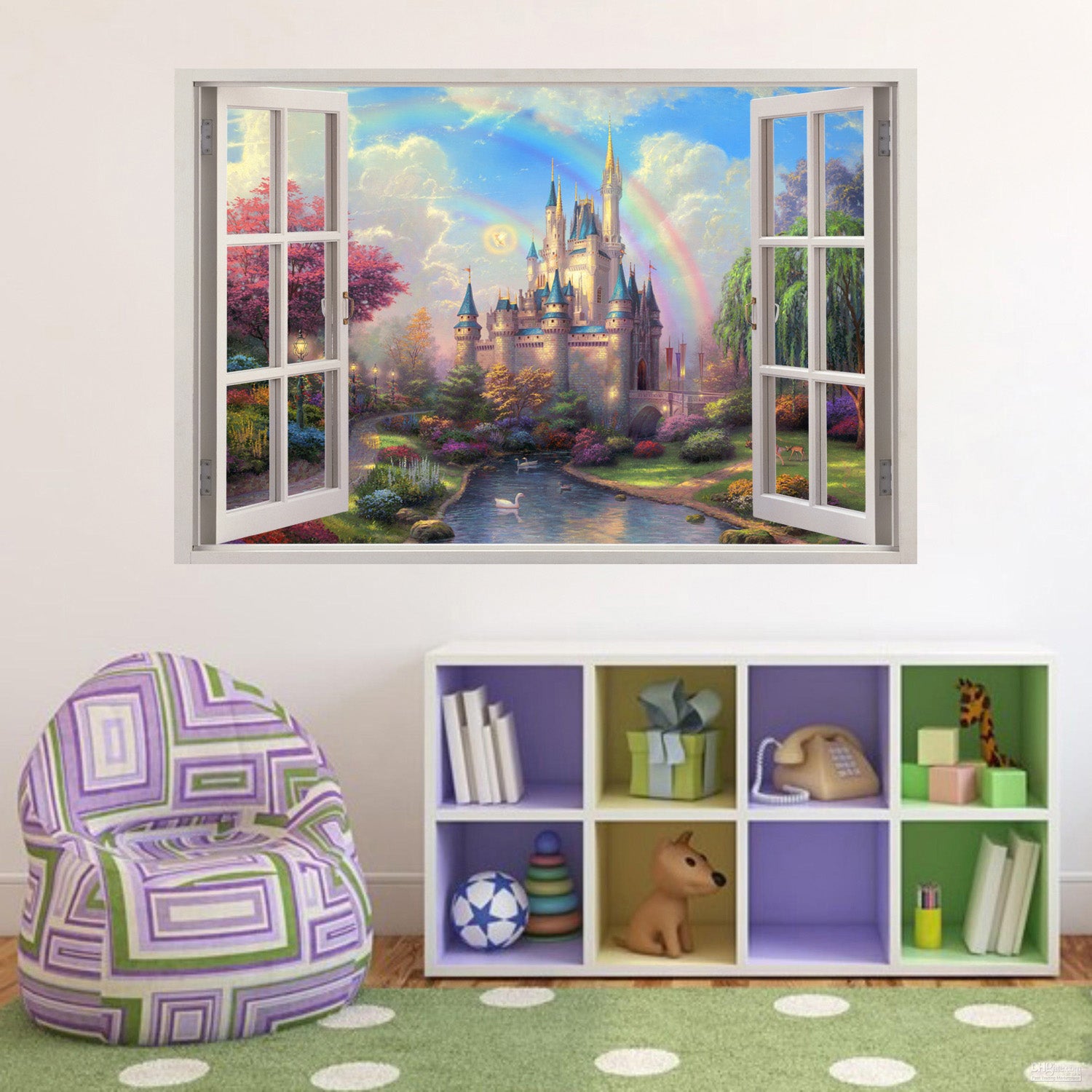 Fantasy Princess Castle 3D Window Wall Sticker Decal