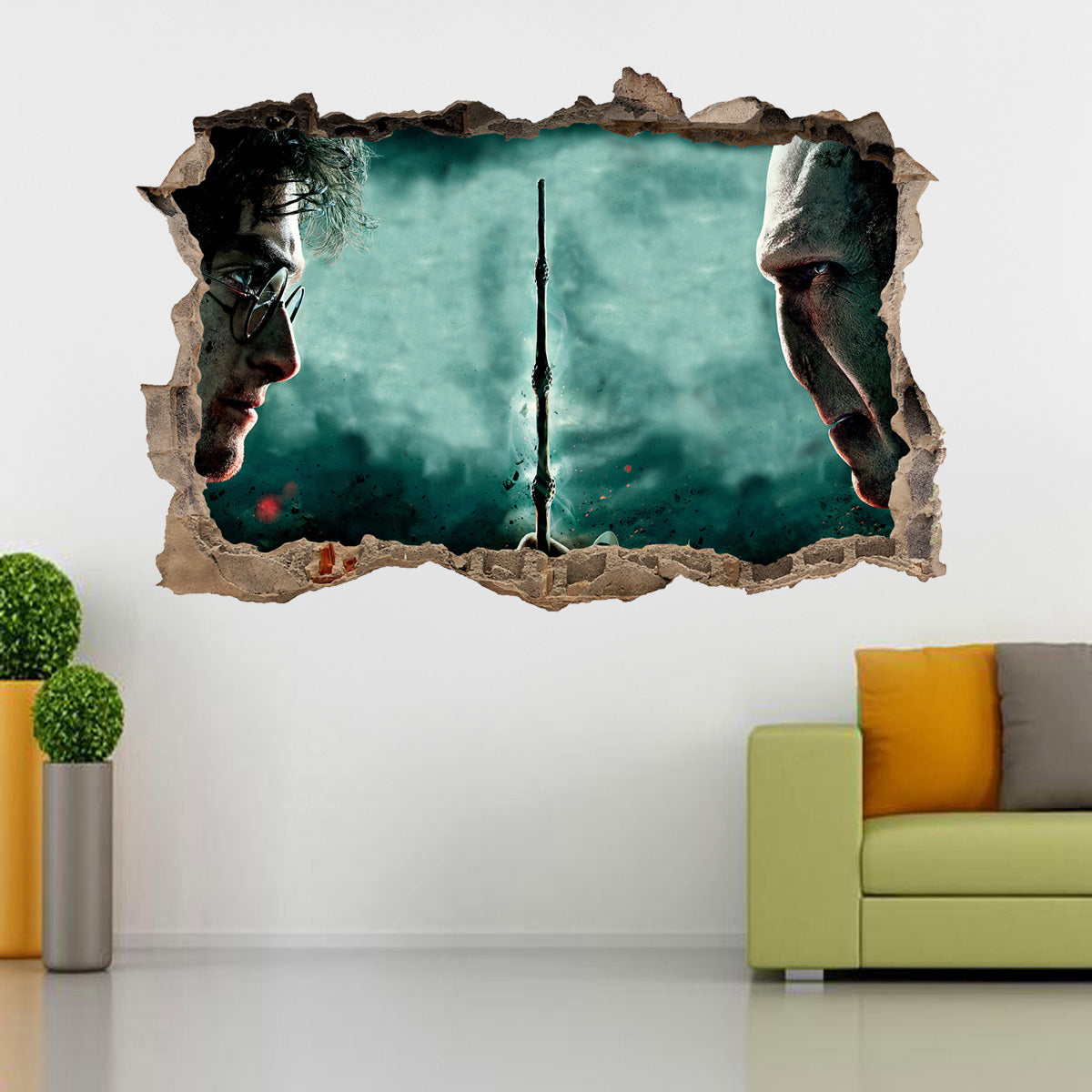 Harry Potter Voldemort 3D Smashed Broken Decal Wall Sticker H706