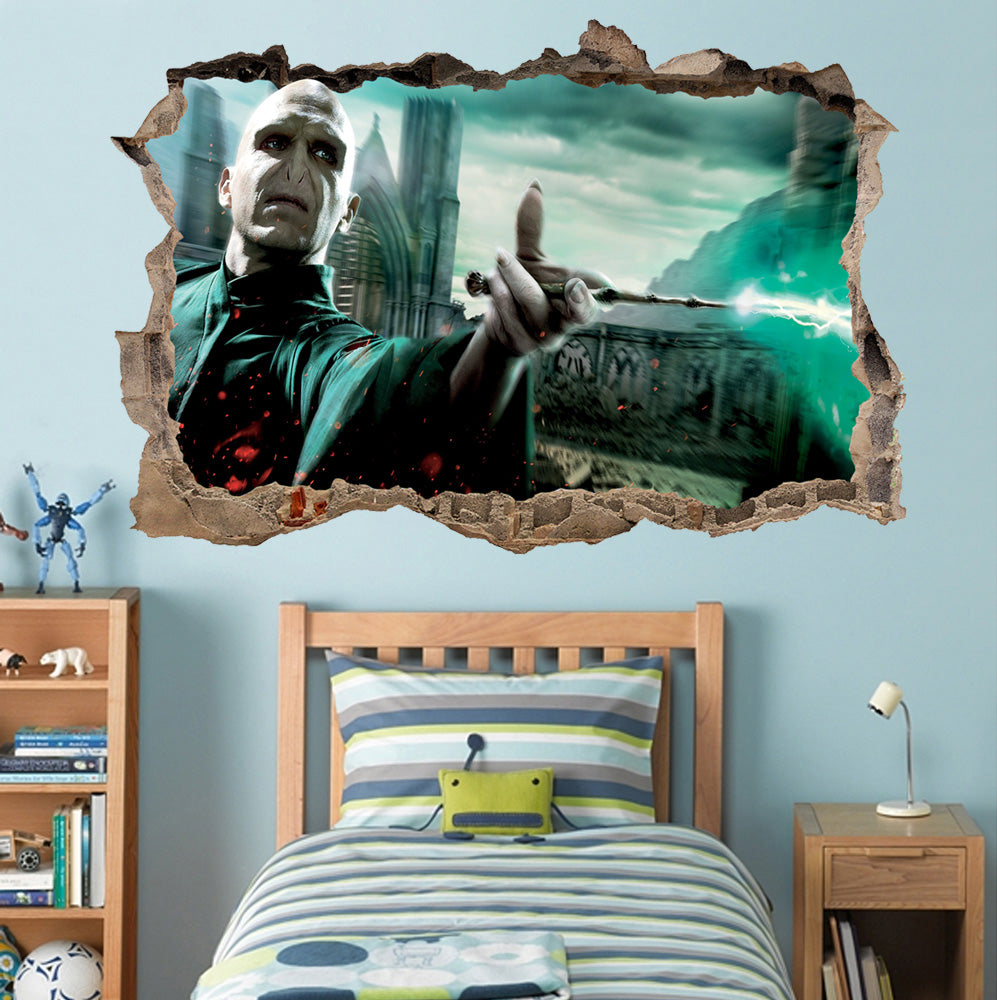 Harry Potter Voldemort 3D Smashed Broken Decal Wall Sticker H707