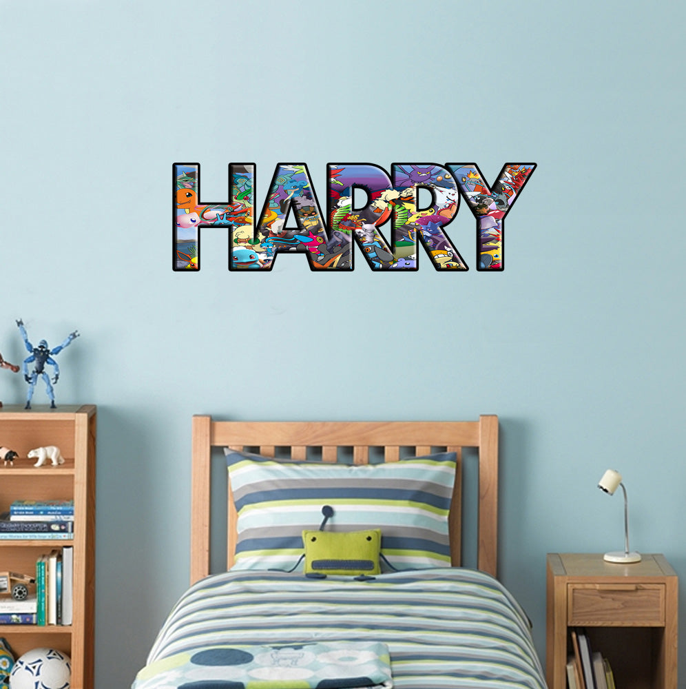 Pokemon Personalized Custom Name Wall Sticker Decal 007