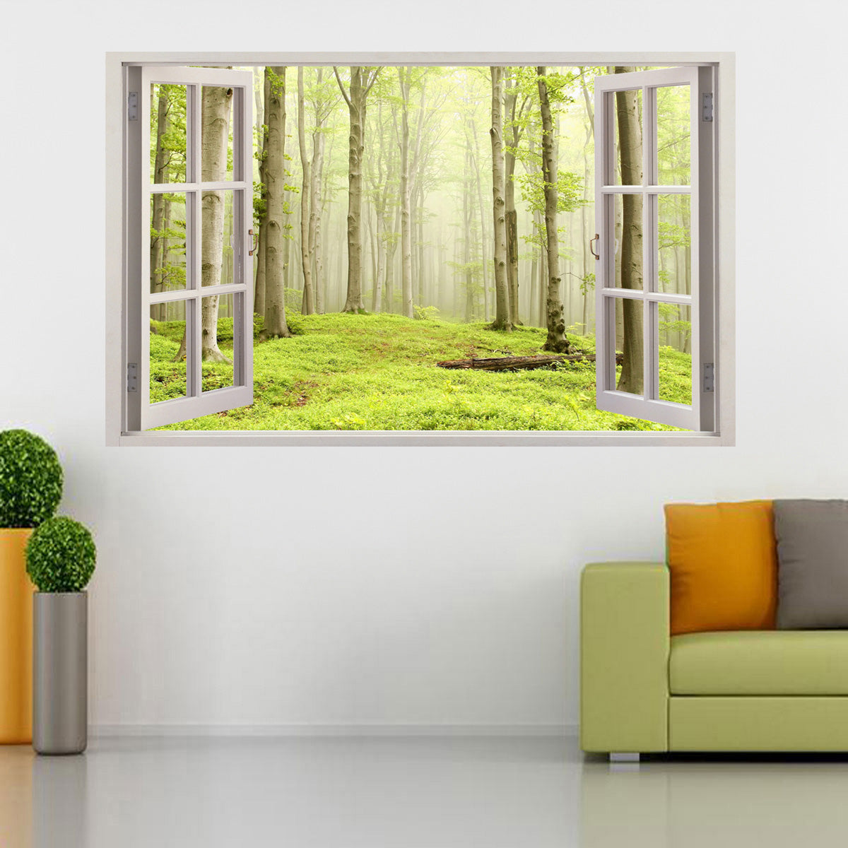 Forest Trees 3D Window Wall Sticker Decal