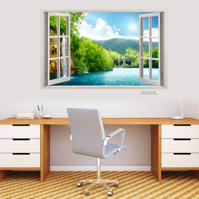 Forest Lake Scene 3D Window Wall Sticker Decal