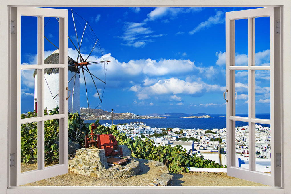 Greece Exotic Beach 3D Window Wall Sticker Decal