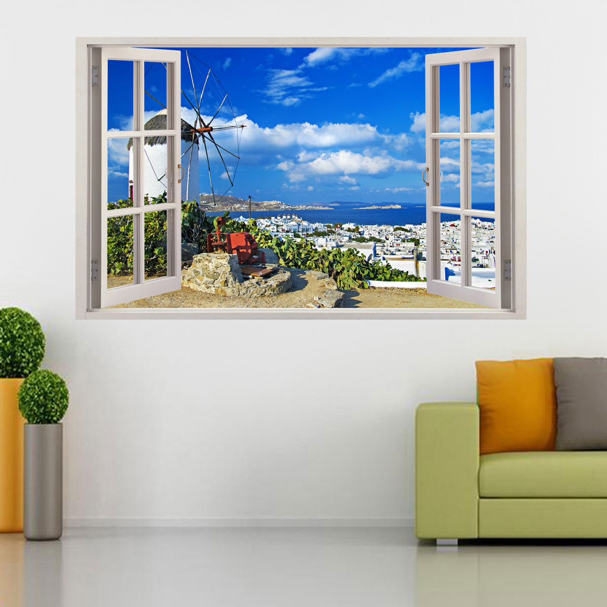 Greece Exotic Beach 3D Window Wall Sticker Decal