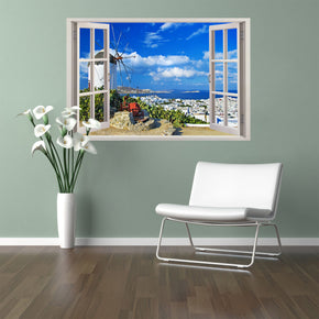 Greece Exotic Beach 3D Window Wall Sticker Decal
