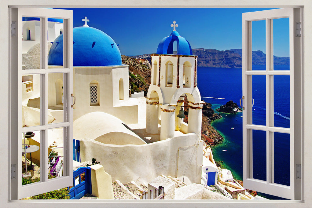 White Greece 3D Window Wall Sticker Decal