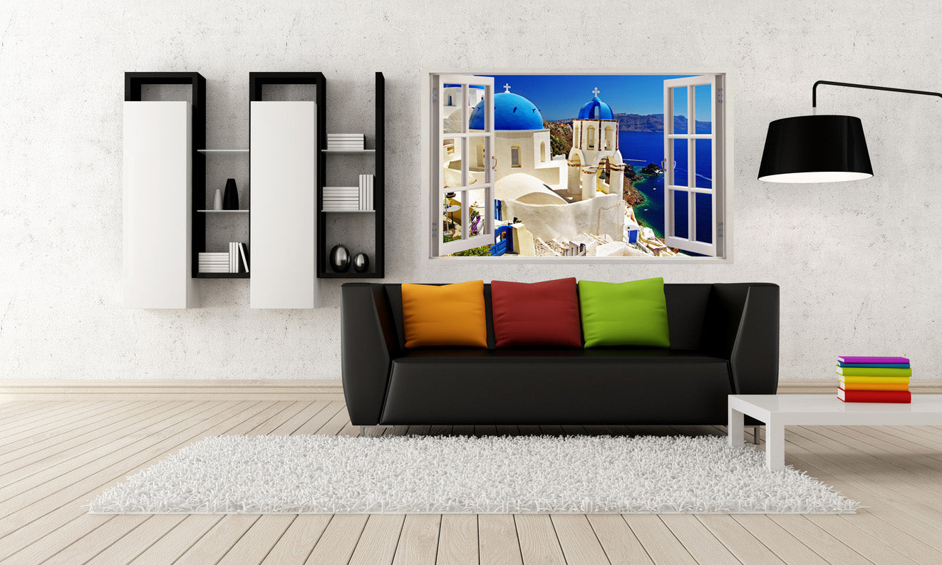 White Greece 3D Window Wall Sticker Decal