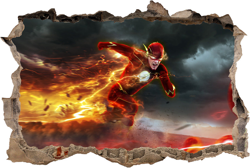 Super Hero Movie Characters 3D Smashed Broken Decal Wall Sticker 019