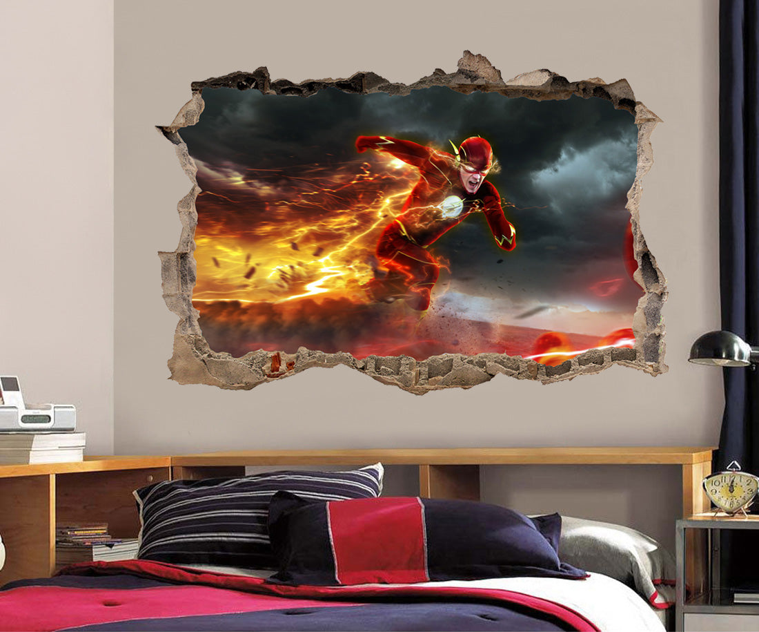 Super Hero Movie Characters 3D Smashed Broken Decal Wall Sticker 019