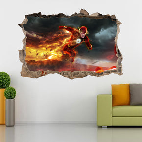 Super Hero Movie Characters 3D Smashed Broken Decal Wall Sticker 019