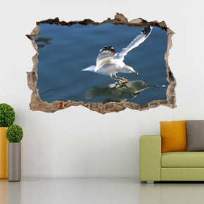 Seagul 3D Smashed Broken Decal Wall Sticker