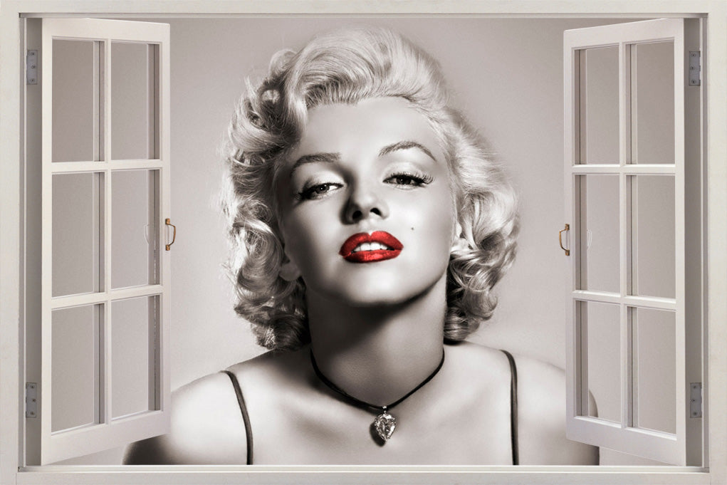 Movie Superstar Red Lips 3D Window Wall Sticker Decal