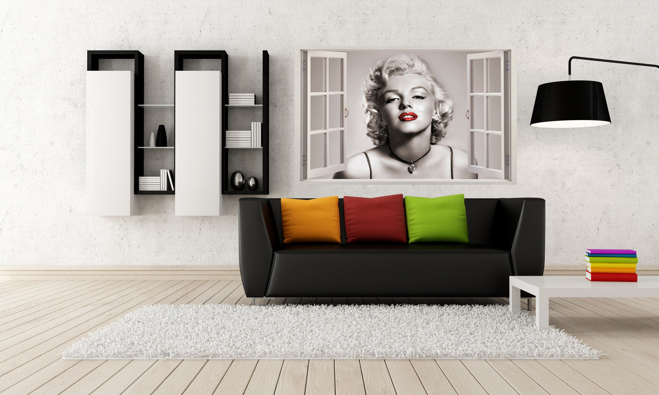 Movie Superstar Red Lips 3D Window Wall Sticker Decal