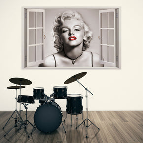 Movie Superstar Red Lips 3D Window Wall Sticker Decal