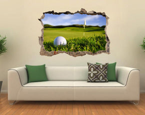 Golf Course 3D Smashed Broken Decal Wall Sticker