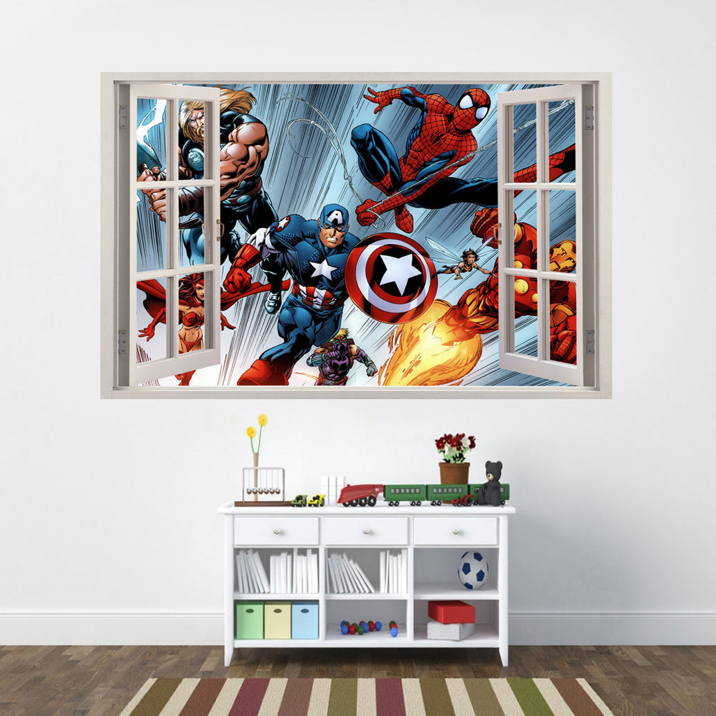 Marvel Super Hero personnages 3D fenêtre sticker mural autocollant H82