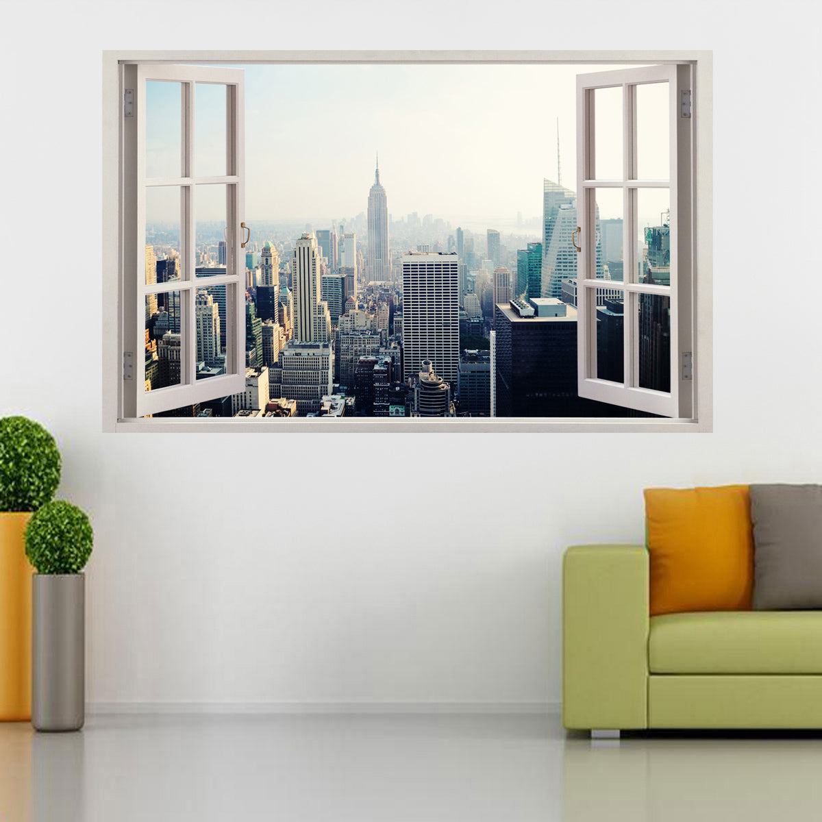 New York Manhattan Skyline 3D Window Sticker Decal H89