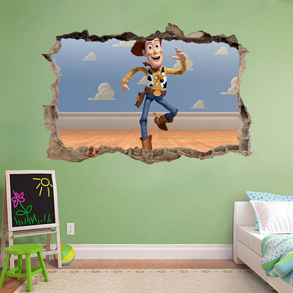Toy Story Buzz Woody 3D cassé cassé autocollant mural autocollant J1008