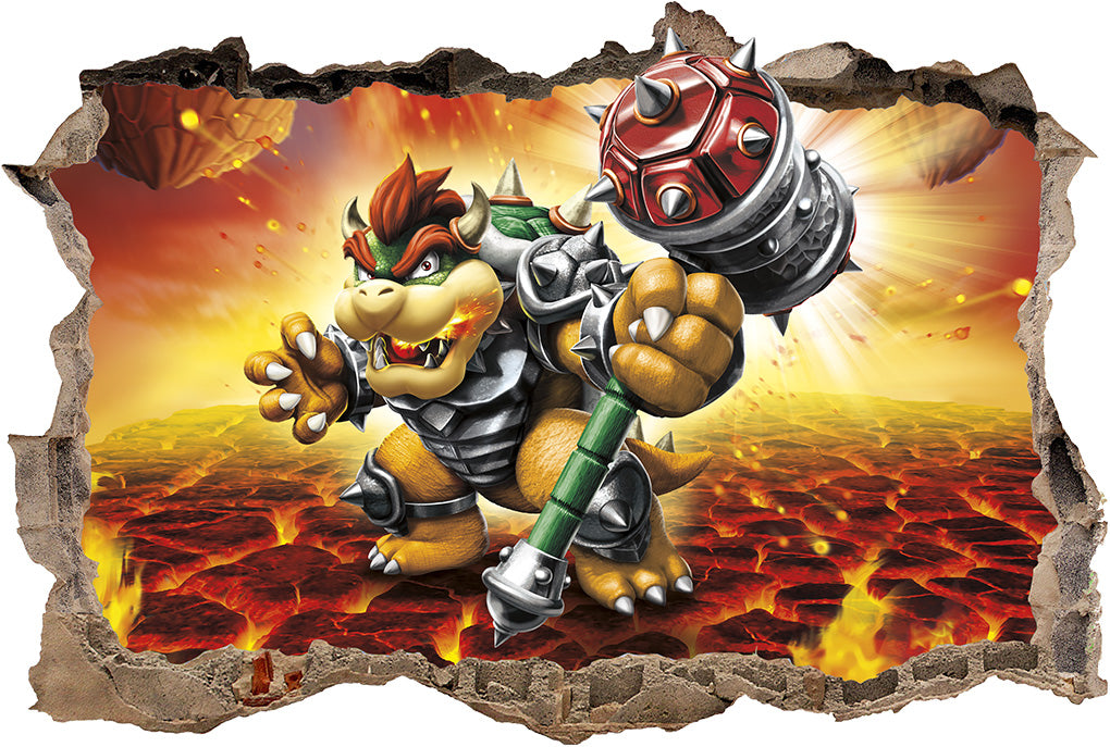 Bowser Super Mario 3D Smashed Broken Wall Sticker Decal J1035