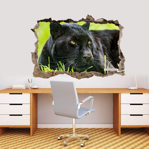 Black Panther 3D Smashed Broken Decal Wall Sticker J1172