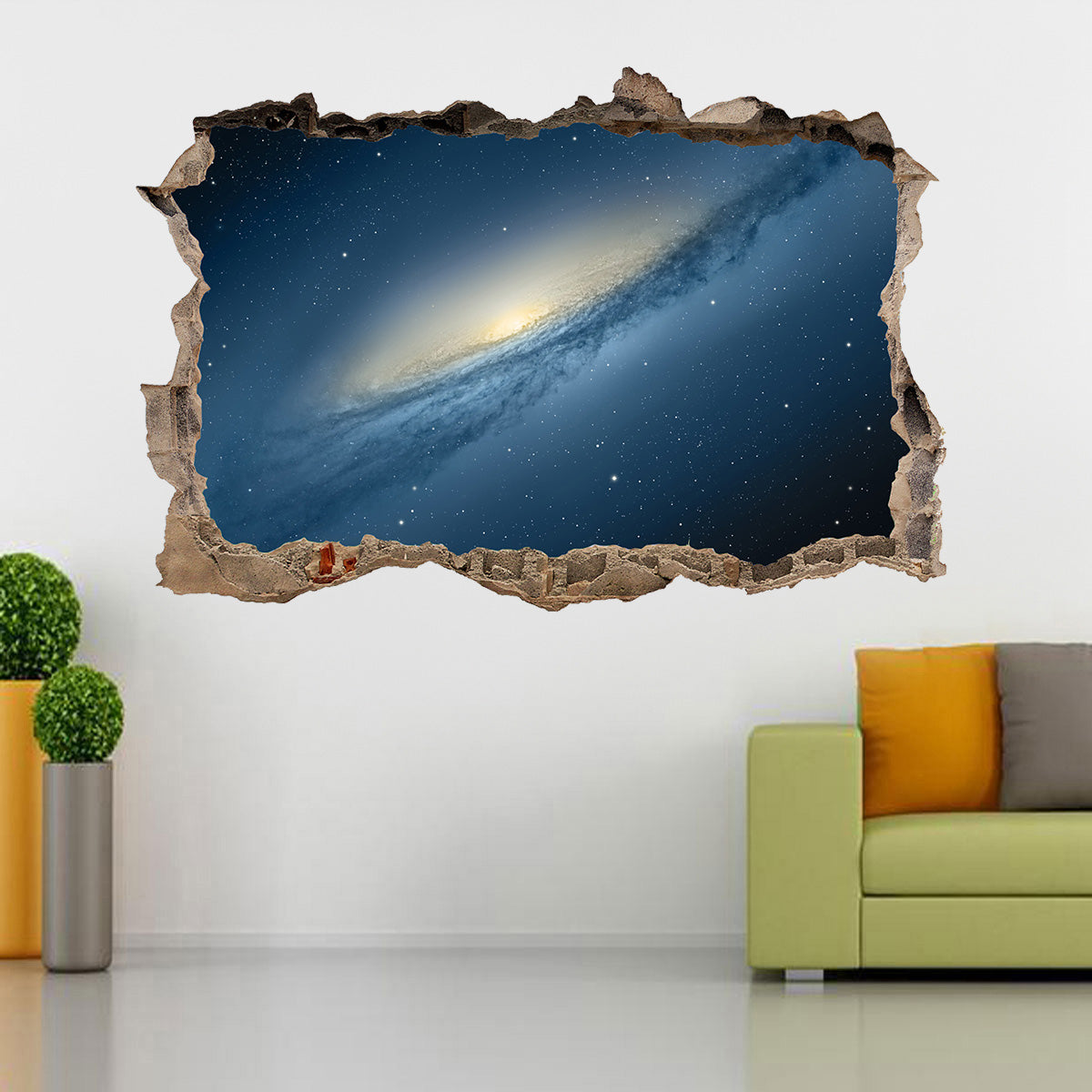 Espace Galaxy Interstellar Stars 3D Smashed Broken Sticker Wall Sticker J1188