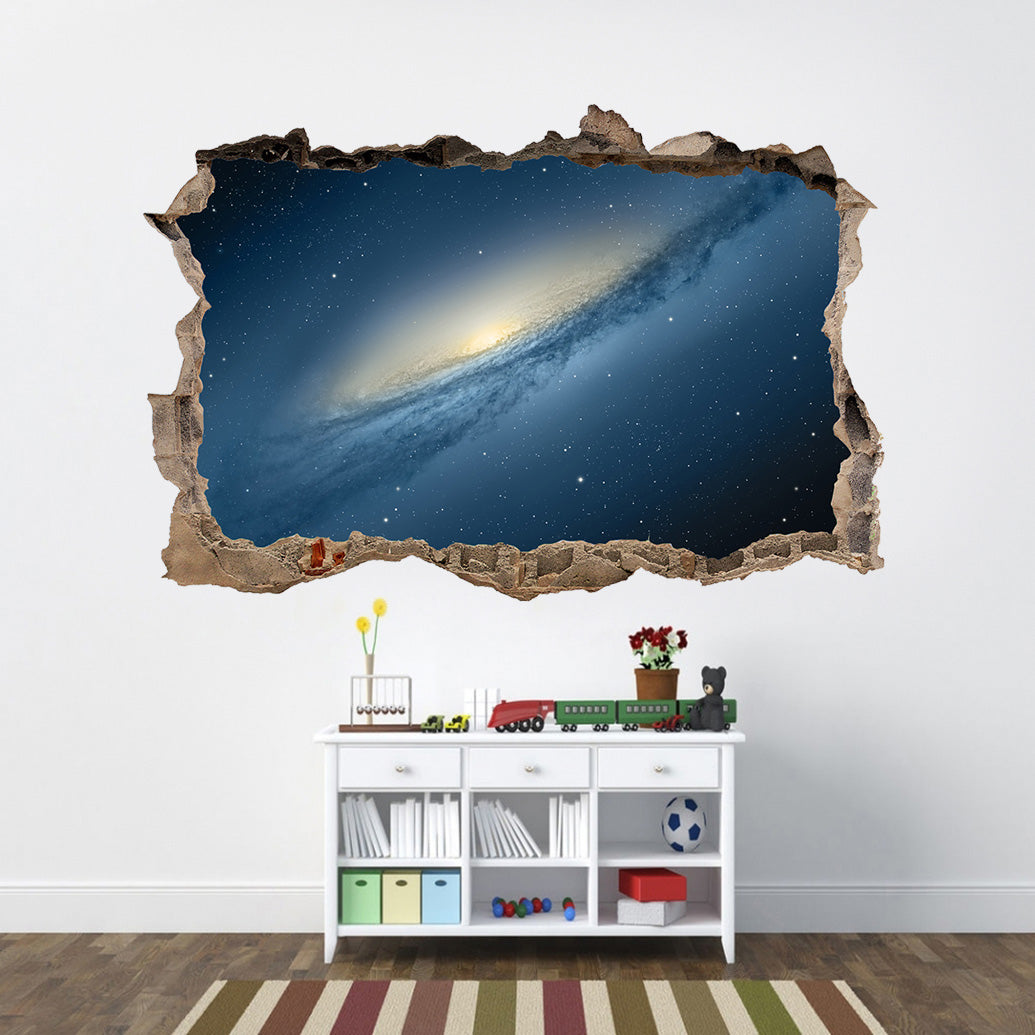 Espace Galaxy Interstellar Stars 3D Smashed Broken Sticker Wall Sticker J1188