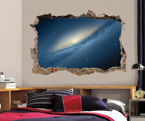 Space Galaxy Interstellar Stars 3D Smashed Broken Decal Wall Sticker J1188